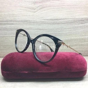 Gucci GG0109O 0109O Eyeglasses Black Gold Havana 001 Authentic 50mm - Picture 1 of 6
