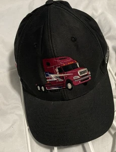 Vintage Freightliner Columbia Black Trucker Hat Snapback Baseball Cap Semi Logo - Picture 1 of 8