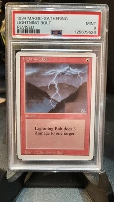 Lightning Bolt – Magic: The Gathering (Revised Edition, 1994) – PSA 9 – NM/Mint - Image 1 of 3