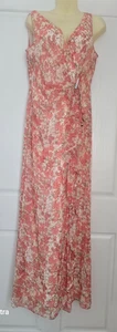 Lauren Ralph Lauren Georgette-Kleid Blumen Rüschenbesatz koralle ärmellos Gr./6 - Bild 1 von 13