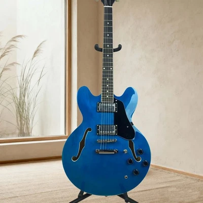 Guitarra Eléctrica ES335 Cuerpo Semi-Hueco Incrustación Punto Azul Diapasón Agujero en F Stock en EE. UU. Foto 1 de 4