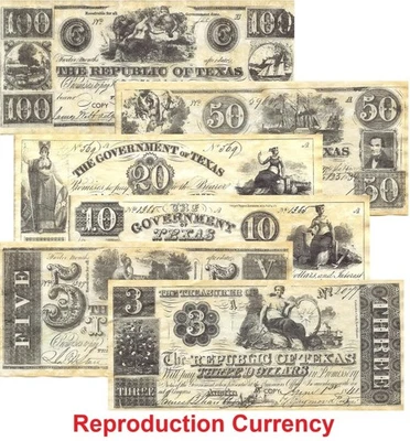 The Republic of Texas Currency Set 1838-1841 - Banknotes - Redback Currency - Image 1 of 4