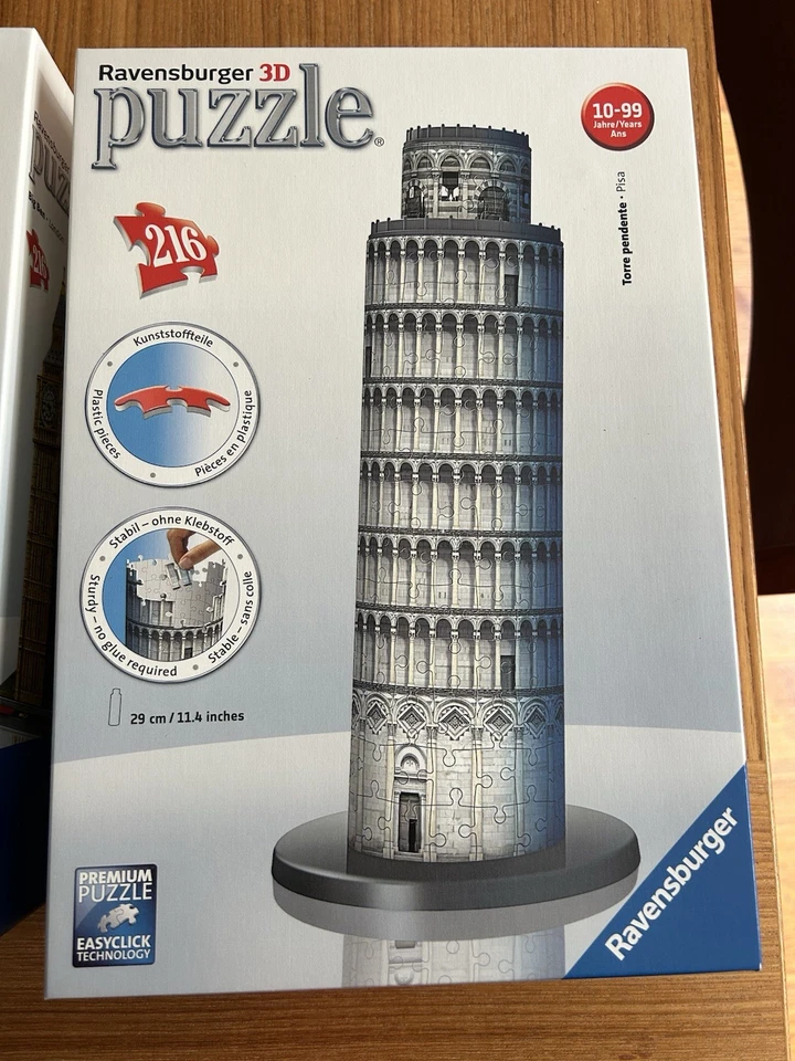 Ravensburger 3D Puzzle: Leaning Tower of Pisa (216 pcs) Complete Counted - Image 1 of 1
