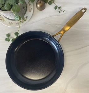 Green Pan Studio Frying Pan 10.75” A238 Gold Tone Handle Black Ceramic Nonstick - Picture 1 of 11