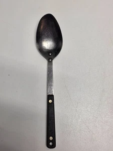 Vintage Feuerstein Pfeilspitze Edelstahl Servierlöffel USA schwarzer Griff Mid Century MCM - Bild 1 von 3