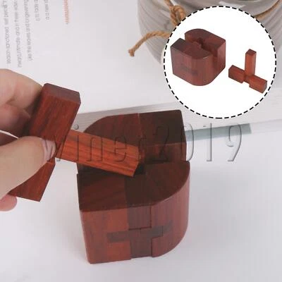 复古红木鲁班锁解锁智力拼图柳叶类型红色 — 第 1/4 张图片