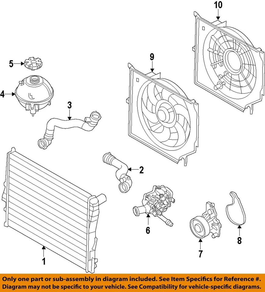 Componentes del radiador de refrigeración BMW OEM 18-19 X3,X4 - Manguera superior 17127535560 Foto 1 de 1