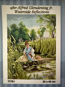 Printed needlepoin tapestry gobelin Orchidea 30x40 cm Reflection - Picture 1 of 3