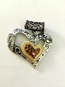 NY783 COLGANTE CORAZÓN DE METAL INSPIRADO EN EL DISEÑADOR TRI TONO - Imagen 1 de 1