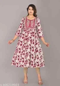 Indian Beautiful Rayon Printed Designer Kurti/Kurta - Picture 1 of 4