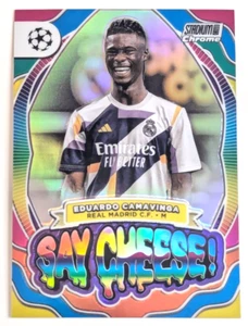 2023-24 UEFA Stadium Club EDUARDO CAMAVINGA Say rifrattore formaggio REAL MADRID - Foto 1 di 1