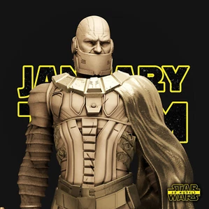 Darth Malak 3D Printed Figure, Star Wars KOTOR Sith Lord Statue, Unpainted - Picture 1 of 10