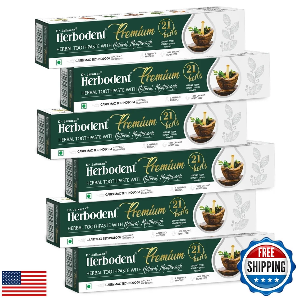 Зубная паста Herbodent® Premium упаковка 5,82 унции 6 | 21 трава для крепких зубов  - Изображение 1 из 1