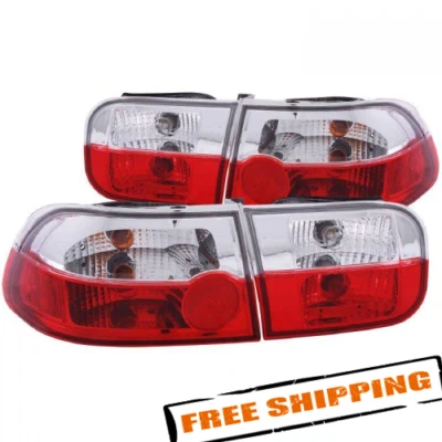 Juego de 2 luces traseras de lente roja/cristal Anzo 221220 para Honda Civic 92-95 2/4 puertas Foto 1 de 4
