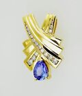 14KT  AWESOME! YELLOW GOLD SLIDE WITH TANZANITE AND DIAMONDS