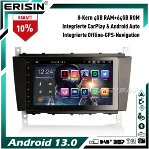 Android 13 Autoradio 8-Kern CarPlay Navi DAB+ Mercedes C/CLK/CLC-Klasse W203 GPS - Bild 1 von 20