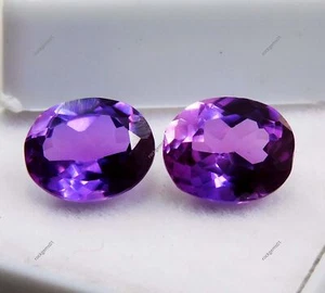 2 Pcs Natural CERTIFIED Tanzanite Rare Purple Oval Cut 8x7 mm Loose Gems Pair - Picture 1 of 8