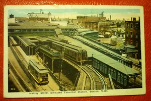 Vintage 1915 Boston Massachusetts Postkarte Terminal Station - Bild 1 von 2