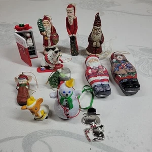 12 Vintage 90er Weihnachtsschmuck Lot Coca Cola sieht Jack in der Box Snoopy Weihnachtsmänner - Bild 1 von 10
