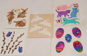 5 Sandylion Spring Easter Bunnies Pussywillows Eggs Cats Butterflies fuzzy pearl - Picture 1 of 6