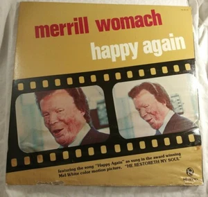 Merrill Womach / Happy Again LP (VG+ tested) cover GOOD+, WATER DAMAGE READ DESC - Picture 1 of 11