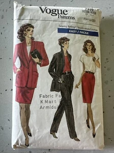 Vogue 7339 Misses Jacket Skirt Top Pants Size 14-18 Top Cut 14 Rest 16 C.1988 - Picture 1 of 2