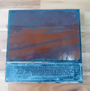 Vintage Wooden Copper Printing Block Steam Locomotive Powered Rail Car No.45 - Picture 1 of 7