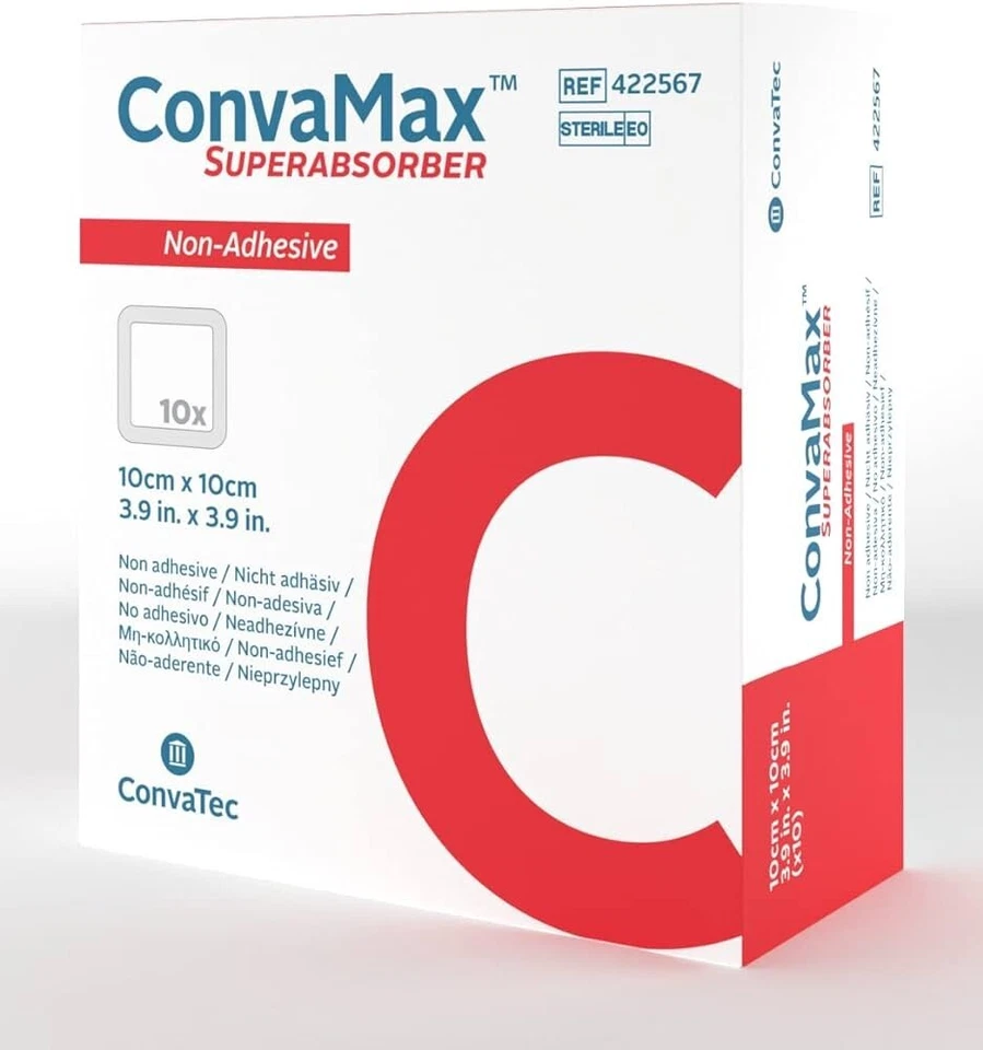 ConvaTec ConvaMax Superabsorber Non-Adhesive Wound Dressing, 4'' x 4'' (10 Pack) - Image 1 of 1