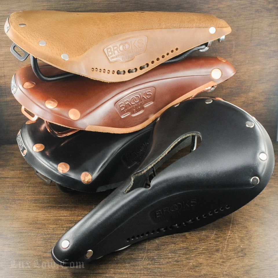 Sillín de cuero Brooks B17 para bicicleta de carretera Schwinn MTB Raleigh Tour asiento de bicicleta Foto 1 de 2