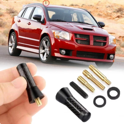 Antena de techo de coche aspecto fibra de carbono 1,4" mástil corto accesorios para Dodge Caliber Foto 1 de 4