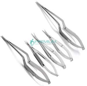 5 Pcs Eye Ophthalmic Castroviejo Yasargil Scissors Micro Surgical Instruments - Picture 1 of 3