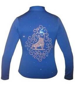 Blue jacket with "Skate & ornament" Applique - Picture 1 of 8