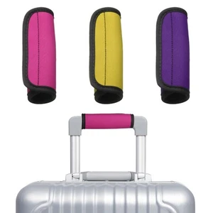 3 piezas envoltura de asa de equipaje para bolsa de compras de equipaje amarillo/púrpura/rojo rosa - Imagen 1 de 7