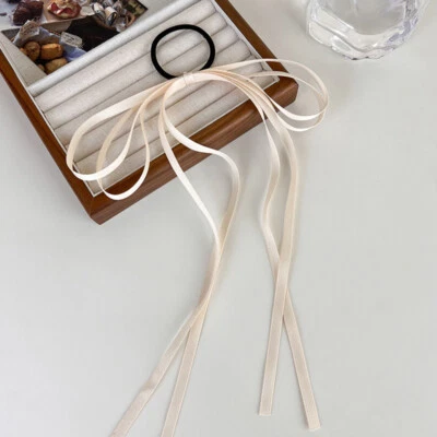 Satin Ribbon Handmade Rubber Band Extra Long Streamer Ponytail Hair Rope DIY↗ - Image 1 of 4