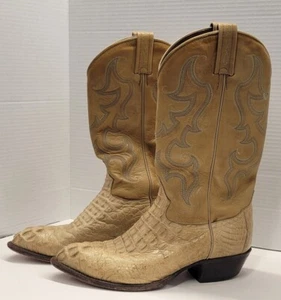 Tony Lama Royal Hornback Caiman Alligator Boots size men's 7 - Picture 1 of 12