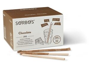 Sorbos Edible Straws, Chocolate Flavored, 7.4 inches long (Pack of 200)