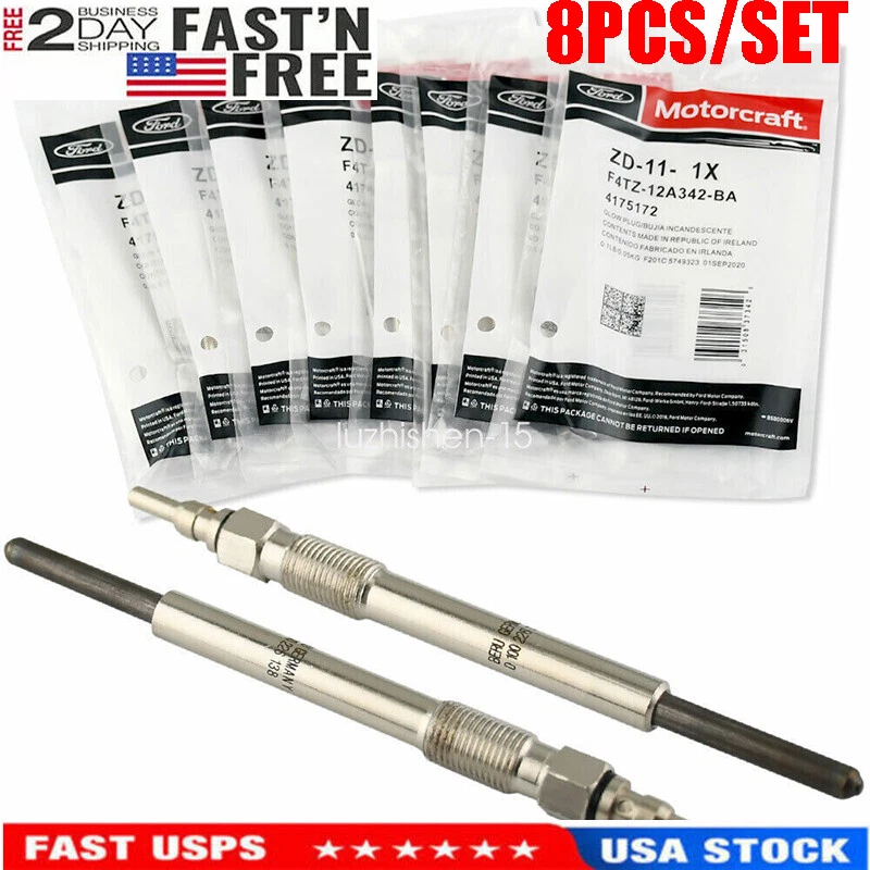 8P Glow Plug Motorcraft ZD-11 OEM #F4TZ-12A342-BA For Ford Excursion 7.3L Foto 1 de 4