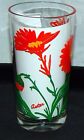 Peanut Butter *ASTERS * RED w/LIGHT GREEN LEAVES * 5" WATER GLASS 