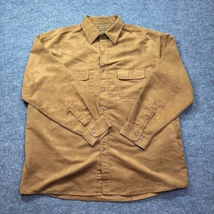 Bruno Button Up Shirt Mens 2XL Brown Smart Casual Long Slevee Sueded Microfiber - Picture 1 of 8