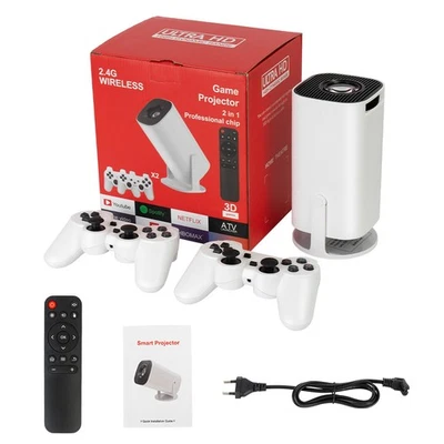 Gaming-Projektor,4K android 11 Gaming-Projektor-2 Controller,Heimkino tragbarer - Bild 1 von 4