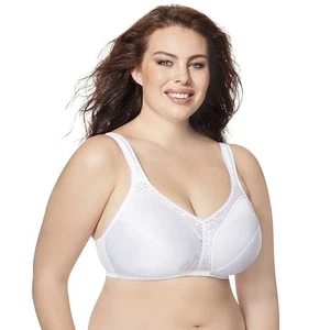 Just My Size Hanes Wireless Lace Minimizer Bra 50DD In White Comfort Strap #1973 - Picture 1 of 6