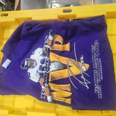 Camisa Vintage 2001 Ray Lewis Ravens MVP Original Adulto Grande J27 Foto 1 de 2