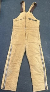 Vtg Key Brown Bib Overalls Mens Small Short Outerwear Insulated Lined USA Made - Picture 1 of 11
