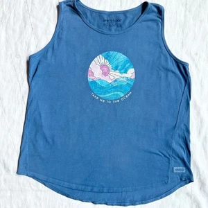 Camiseta sin mangas XXL Hi Lo para mujer nueva sin etiquetas con gráfico temático del océano - Imagen 1 de 6