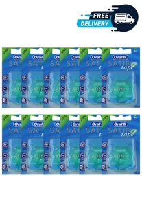 Oral-B Satin Tape 25m Mint – Dental Floss for Clean Teeth (Pack of 12) - Picture 1 of 7