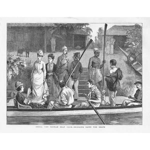 INDIA The Poona Boat Club - Antique Print 1877 - Zdjęcie 1 z 1