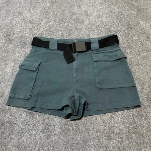 Tna Shorts Womens Medium Blue Cotton Belted High Rise Cargo Pockets Hiking - Picture 1 of 13