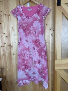 Vtg Jessica pink floral Dress women’s tagged size 12 romantic 90’s dainty flowy - Bild 1 von 12