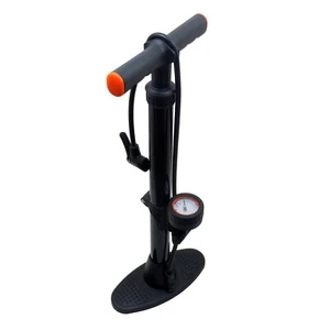 Metal Barrel Cycle Bike Track Pump with Pressure Gauge , Dual Valve Head - Picture 1 of 5