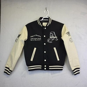 Aeropostale Varsity Jacket Mens XS Faux Leather Sleeve Collegiate Letterman Teen - Picture 1 of 21